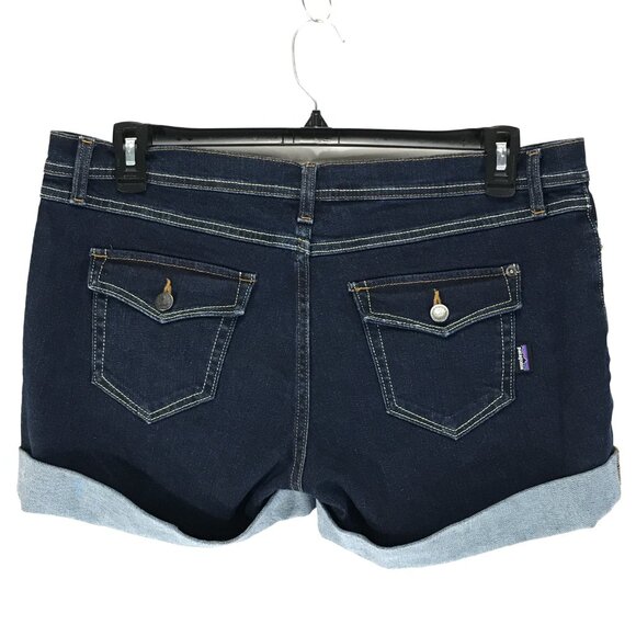 Patagonia Denim Shortie Short Women's Size 32 Dark Wash Stretch Casual Summer - Picture 3 of 8